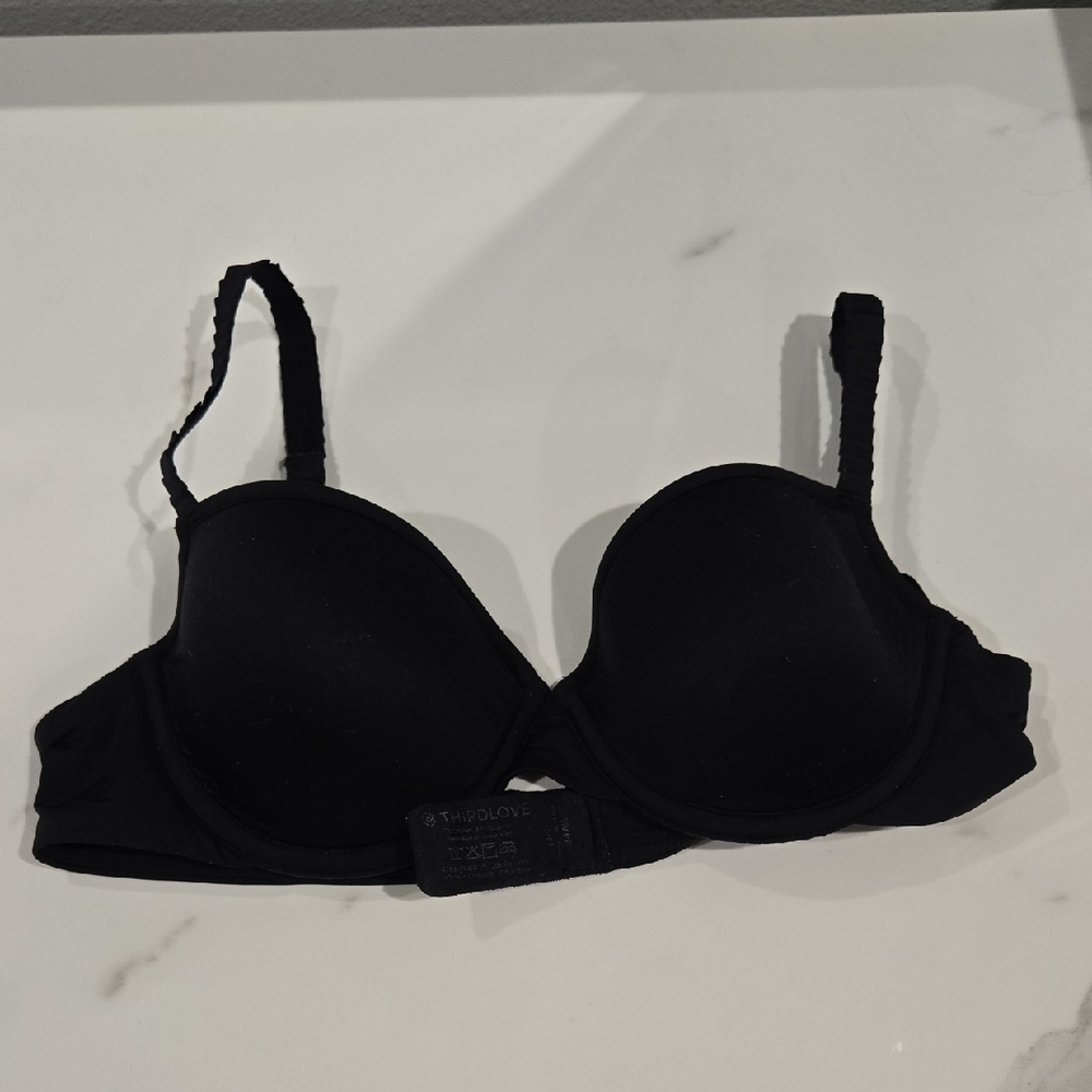 ThirdLove Black 24/7 T-shirt Bra 34A 1/2